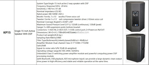 ลำโพง2ทาง KP15แอคทีฟขนาด15นิ้วพร้อมโมดูลเครื่องขยายเสียง DSP ไดร์เวอร์500วัตต์ลำโพงที่ใช้งาน <span class=keywords><strong>RMS</strong></span> Class D สำหรับการจัดเรียงสาย - Product Image 5