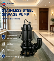 Bomba Sumergible Automática para Aguas Residuales, Carcasa de Hierro Fundido, 2HP, con Control de Nivel para Edificios Comerciales