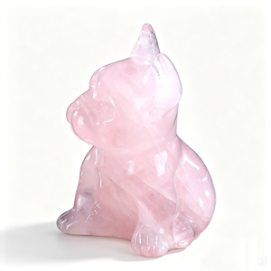 Cristal de Cuarzo Rosa Natural de Alta Calidad, <span class=keywords><strong>Bulldog</strong></span> <span class=keywords><strong>Francés</strong></span> Tallado a Mano, Piedras Preciosas Personalizables y Venta al Por Mayor Directa de Fábrica - Product Image 4