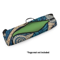 Sac de transport pour tapis de yoga et de pilates imperméable à l'eau, imprimé coquillages côtiers samoans, avec fermeture éclair et bandoulière réglable