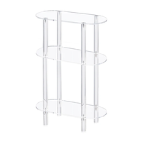 Étagère de présentation en acrylique transparent à 3 niveaux pour café, thé, artisanat, décoration intérieure, pour canapé, salon, chambre et salle de bain