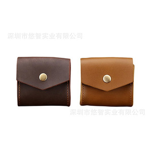 Exquisite mini genuine leather earphone <b>case</b>, cable management bag, earphone storage bag, creative <b>coin</b> organizer. - Product Image 3