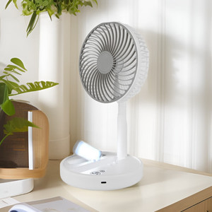 Ventiladores solares portátiles compactos 2025 Nuevo diseño plegable con alto flujo de aire y función de iluminación silenciosa - Product Image 5