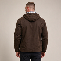 Veste de travail à capuche en toile cirée de haute qualité pour homme, doublure en flanelle à carreaux, vêtement d'extérieur décontracté vintage, service personnalisé