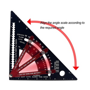 <span class=keywords><strong>Règle</strong></span> triangulaire rapporteur d'angle métrique en alliage d'aluminium marqueur de positionnement multi-angle <span class=keywords><strong>règle</strong></span> de ligne de travail du bois outil de mesure - Product Image 3