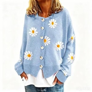 Cárdigan de Punto con Diseño de Margaritas Pequeñas para <span class=keywords><strong>Mujer</strong></span>, Primavera/Verano 2026, de Alta Calidad, Ideal para Uso Diario Casual Urbano - Product Image 3