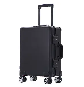Универсальный алюминиевый чемодан с алюминиевой рамой на заказ, чемодан на колесах для деловых поездок