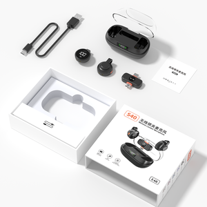 S40 High Quality Min Wireless Lapel <strong>Microphone</strong> with Charging Case Compartment with LED Display Mic for Video - Product Image 4