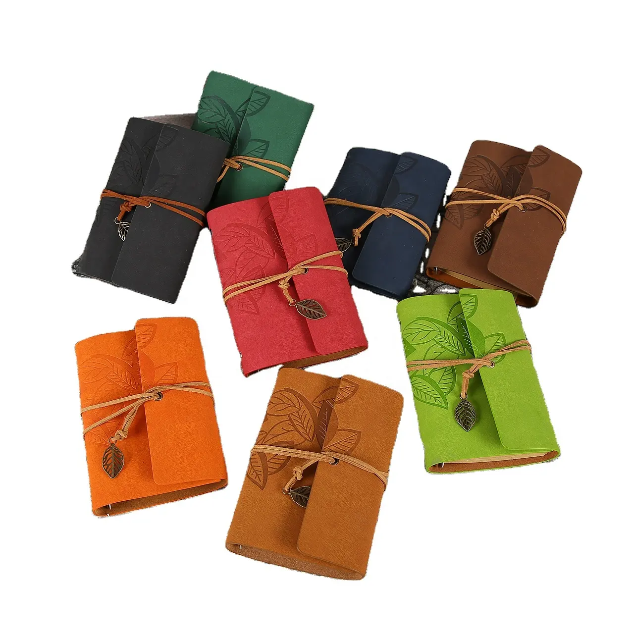 Diary Bloc-notes Carnet de notes A6 Pu Vintage Journals Printing Pages Pocket Note Book with Rope Band