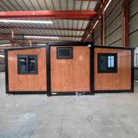 Villa de luxe préfabriquée de 10 pieds, 15 pieds, 20 pieds, 30 pieds, 40 pieds, maison préfabriquée portable, maison conteneur extensible avec 1, 2 ou 3 chambres