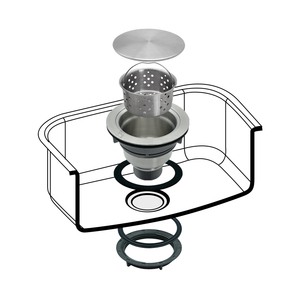 Coppa di scarico <span class=keywords><strong>lavello</strong></span> in acciaio inox Premium di alta qualità con coperchio di tenuta in acciaio inox cestello Versatile per la <span class=keywords><strong>cucina</strong></span> uso vasca da bagno all'aperto - Product Image 4