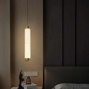 Lustre de chevet en marbre naturel espagnol Restaurant de luxe bar Chambre à coucher principale Designer Porche d'entrée Suspension suspendue - Product Image 1
