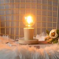 Portalámparas E27 con enchufe abierto, lámparas de mesa para cabecero de dormitorio, accesorios creativos de iluminación de cable LED, madera maciza
