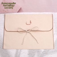 Pochette d'Emballage Haut de Gamme en Coton Sergé Réutilisable avec Ruban, Sac à Poussière Portefeuille Personnalisé en Coton Sergé