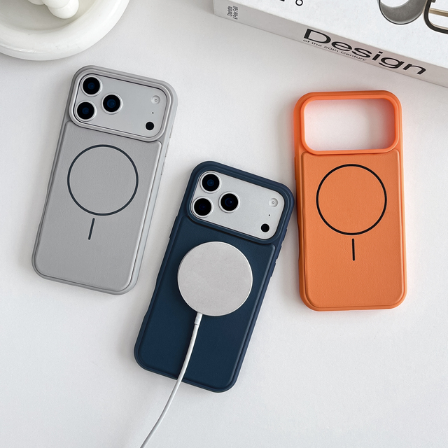 Slim Fit with Strong Magnet Compatibility 3D Textured PU Leather Magnetic Phone Case for iPhone 17