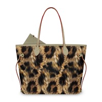 Ensemble de sacs fourre-tout en PU imprimé léopard, grand sac à main à bandoulière avec petite pochette à fermeture éclair, sac de voyage portable pour femmes