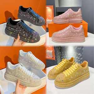 Chaussures de marche décontractées pour femmes, à lacets, entièrement ornées de strass, luxueuses et tendance, avec semelle extérieure en caoutchouc, bout rond, antidérapantes - Product Image 6