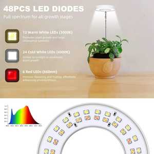 Lampada LED per Coltivazione Indoor Regolabile in Altezza, Luce ad Anello a Spettro Completo con Alimentazione USB e Telecomando, Timer Automatico - Product Image 4