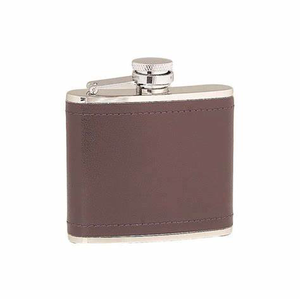 주류 새로운 4 온스 라운드 가죽 와인 위스키 스테인레스 스틸 힙 플라스크 네미 로프 소노마 카운티 로얄 경례 - Product Image 1