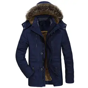 Erkek kış kalınlaşmak pamuk kanvas Parka ceket sıcak rahat ceket