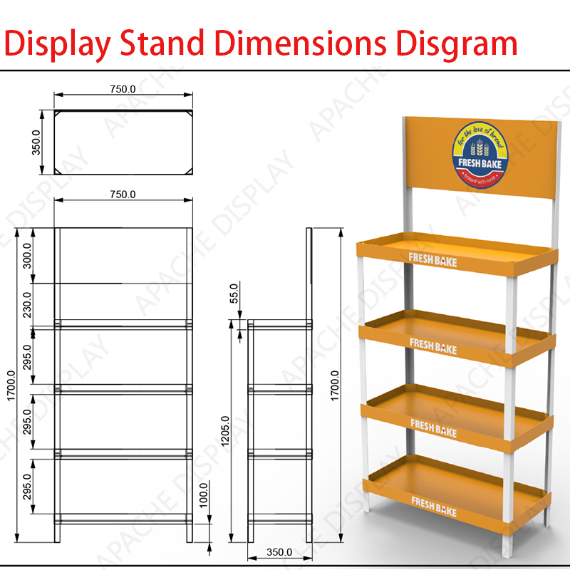 Custom Light-Duty Plastic Multi-layer Bread and Snack Display Rack for Supermarket & Retail Store — view 2