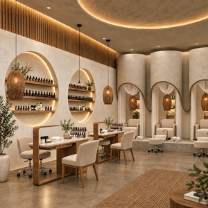 Estación Moderna para Salón de Uñas, Muebles de Lujo para Spa y Salón de Belleza, Decoración Completa para Tienda, Diseño Profesional Personalizado para Salón de Uñas - Product Image 1
