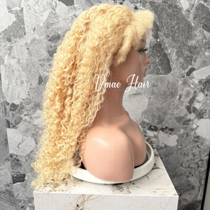VMAE Remy cutícula alineada ruso rizado <span class=keywords><strong>exótico</strong></span> Coily encaje frontal peluca cabello humano Rubio 613 60 pelucas para mujeres negras - Product Image 3