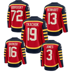 Camiseta de Hockey de los Florida Panthers para Hombre, Roja, Clásica de Invierno 2026, Arena Showcase # 72 Sergei Bobrovsky - Product Image 1