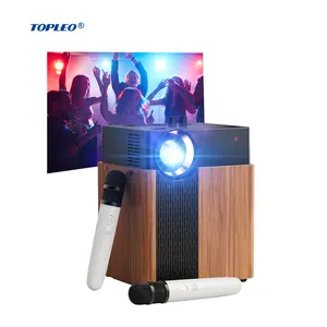 Topleo智能投影仪发光二极管1080P户外派对家庭卡拉ok房ktv机扬声器投影仪