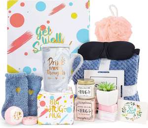 Prix d'usine, se sentir mieux bientôt, cadeaux panier tasse à café, paquet d'entretien avec <span class=keywords><strong>carte</strong></span> Get Well Soon pour femmes, ensemble <span class=keywords><strong>cadeau</strong></span> - Product Image 1