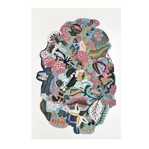 Alfombra de lana floral abstracta de lujo elegante, alfombra lavable de alta calidad de tamaño personalizado para uso en el hogar, la Oficina y la sala de estar - Product Image 1