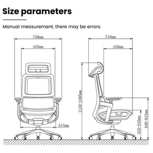 Cao trở lại Ergonomic da cam Ghế văn phòng điều chỉnh chiều cao xoay lưới ghế thiết kế hiện đại cho nhân viên làm việc - Product Image 4