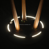 Table basse intelligente avec haut-parleur intégré, style moderne, ronde, en bois, avec chargeur sans fil, lampe à induction humaine, pour l'extérieur et l'intérieur