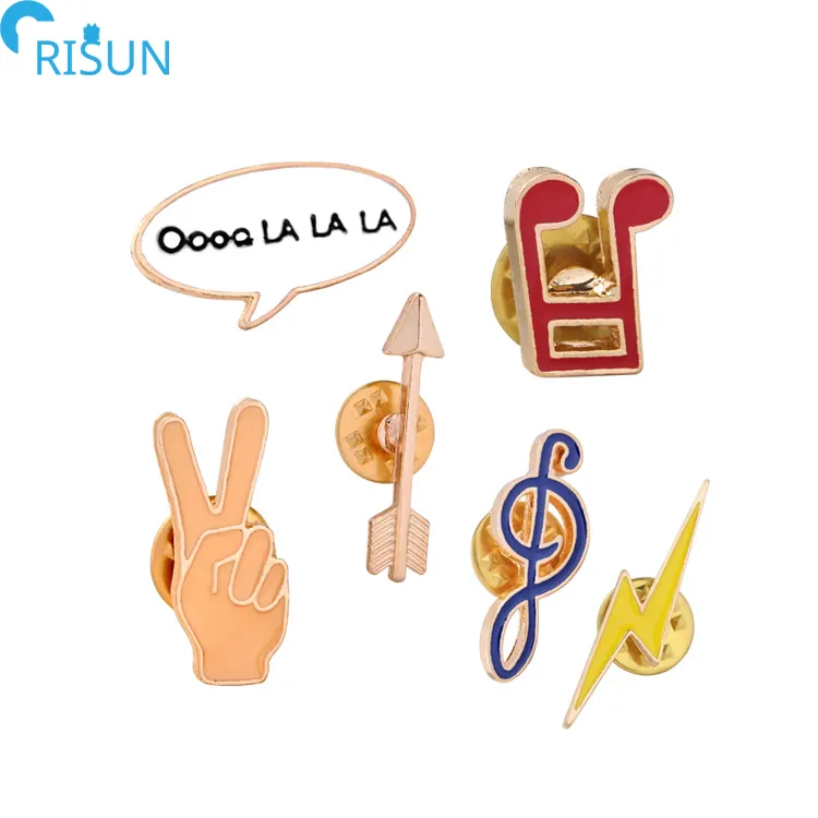 Broche de palma para música, broche de esmalte suave y Duro Personalizado, con símbolo de la vida, para música, venta al por mayor