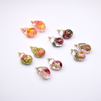 Aksesoris Liontin Model Daun Kelopak Bunga Bentuk Tetesan Resin Akrilik Lucite Gaya Fashion, Liontin Kacang Merah, Niche DIY