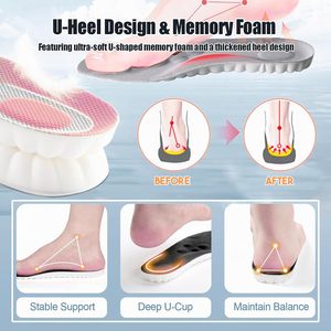 Solette in Memory Foam 4D per Aumento di Altezza, Rialzo per <span class=keywords><strong>Tallone</strong></span>, Morbide, Traspiranti, Assorbimento degli Urti, Anti-Fatica per Uomini e Donne - Product Image 4
