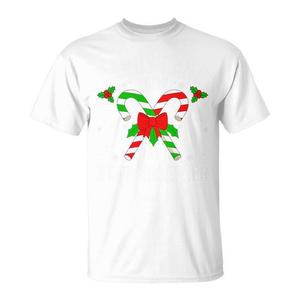 Candy Cane Crew We Stick Together T-shirt de Noël assorti pour couples en tissu mélangé - Product Image 1