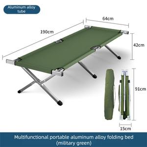 Lit pliant portable pour une personne, cadre en alliage d'aluminium, tissu Oxford, design compact pour le camping, les situations d'urgence et les secours (190x64x42cm) - Product Image 6