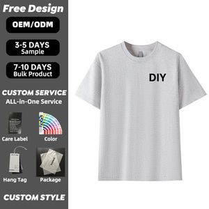 100% Cotton High Quality Unisex 230G Blank Custom Logo Casual Five Quarter Sleeve T-Shirt - Product Image 6