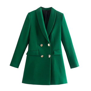 <span class=keywords><strong>Estate</strong></span> e <span class=keywords><strong>autunno</strong></span> nuove tasche da donna a quattro colori con lungo doppio petto da donna Blazer Za - Product Image 5