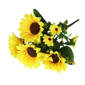 Hoa hướng dương giả lụa 30cm 13 bông màu vàng, không cần chăm sóc, không héo, dùng trang trí ngoài trời, nhà cửa, bình hoa - Product Image 5