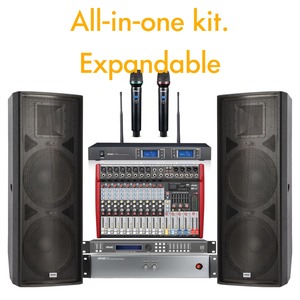 Système de sonorisation PA haut de gamme 15 pouces, haut-parleur pleine gamme, amplificateur de puissance, mixeur pour performances sur scène, système sonore complet - Product Image 4