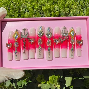 Caja de embalaje personalizada para uñas prensa acrílica hecha a mano de lujo falsa de alta calidad con etiqueta privada de muestra gratis al por mayor - Product Image 1