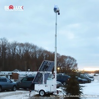 Remorque de surveillance mobile BIGLUX avec 2 panneaux solaires 600W, batterie 9600Wh, mât télescopique de 9m, système de caméra de sécurité