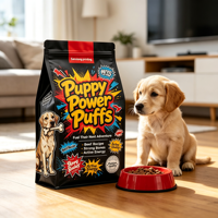 Sac d'emballage alimentaire pour animaux de compagnie, personnalisé, imprimé numériquement, en nylon et feuille d'aluminium, résistant à l'humidité, à fond plat, à huit soudures latérales, avec fermeture éclair, 1 lb