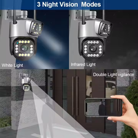 Caméra de sécurité IP sans fil à double objectif 6MP V380 Pro Bullet PTZ CCTV Caméra WiFi