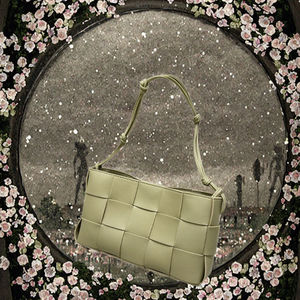 Bolso de Hombro de Cuero Genuino Tejido para Mujer, Diseño Moderno, Protección RFID, Portátil, Correa Única, a la Moda - Product Image 3