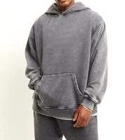 Hoodie Oversize Custom French Terry Berkualitas Tinggi dengan Efek Sun Washed, Hoodie Nyaman, Hoodie Crop Pria