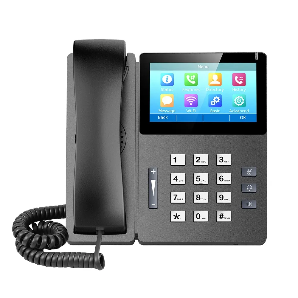 固定タッチスクリーンビデオ通話SIP電話Wifi付きホームビジネス固定電話デスクワイヤレスVoIP電話