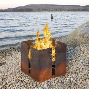 wood burning <b>fire</b> <b>pit</b> <b>fire</b> bowl Propane <b>Fire</b> <b>Pit</b> with Steel Construction Large Metal Hemisphere Camping Wood Stove - Product Image 1